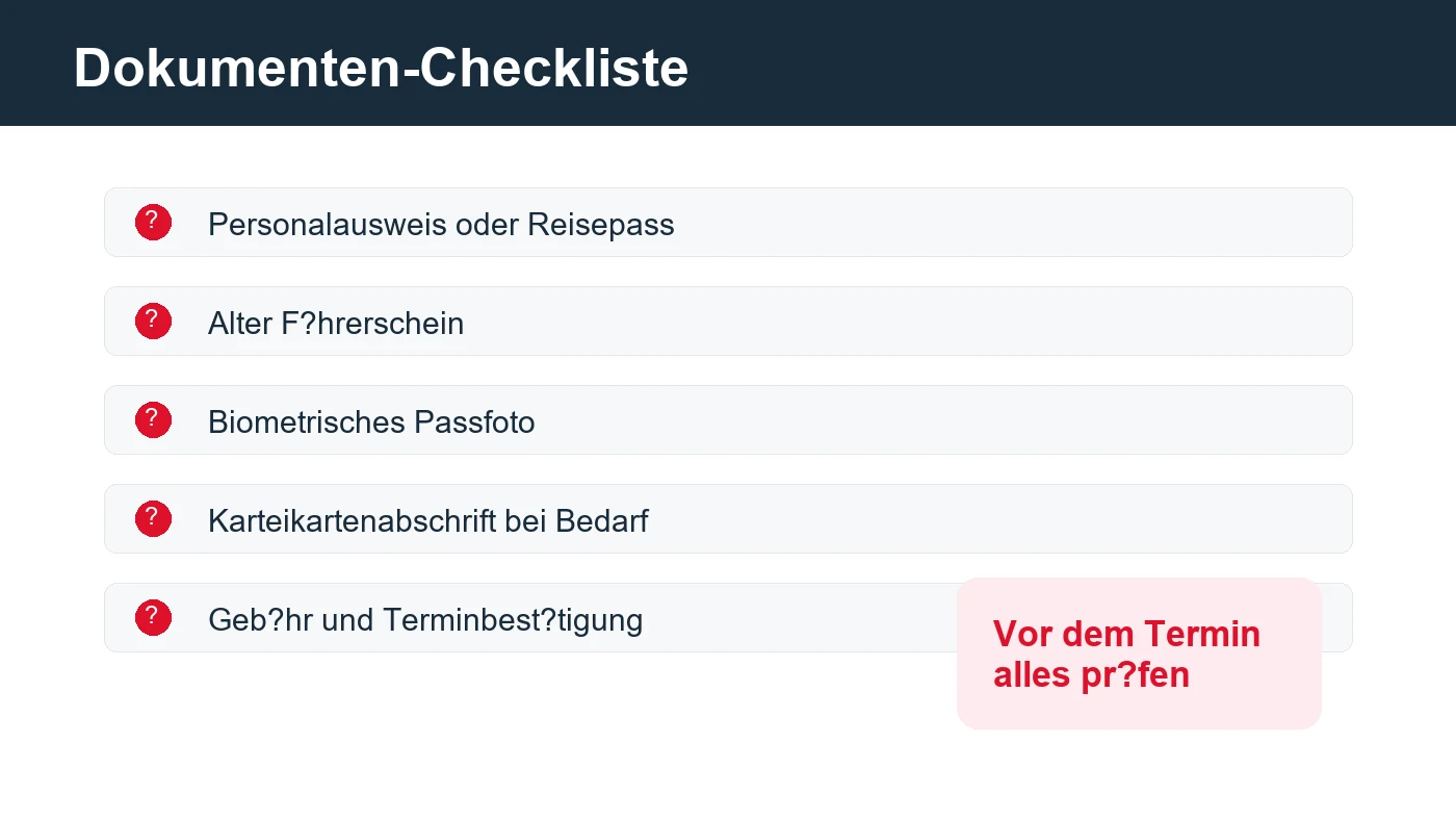 Führerschein umtauschen Dokumente Checkliste